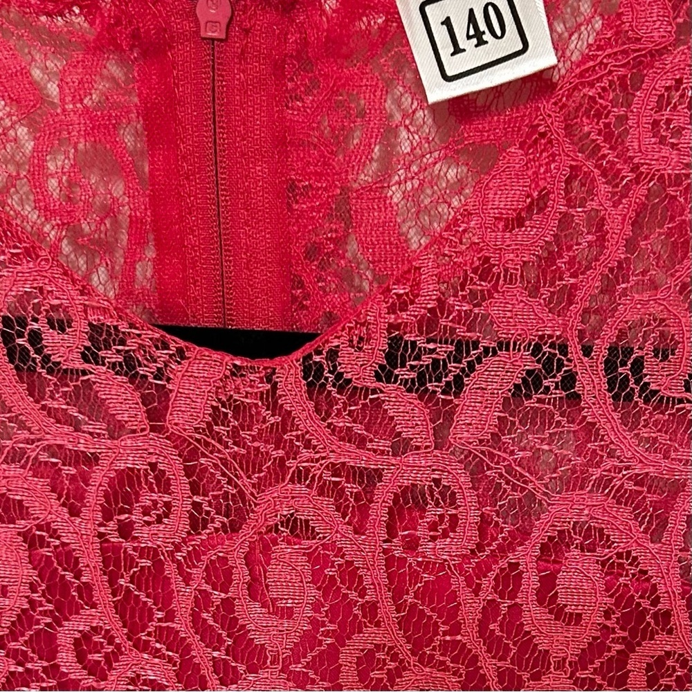 Fuschia girls dress 3/4 sleeves,‎ lace, tulle skirt - Picture 5 of 5